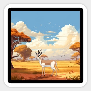 Springbok Against The Backdrop of The Savanna Sticker